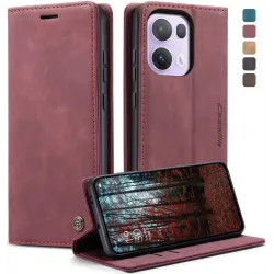 Coque portefeuille CASEME Retro Texture pour Oppo Reno13 Pro - Bordeaux