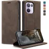 Coque portefeuille CASEME Retro Texture pour Oppo Reno13 Pro - Marron foncé