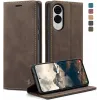 Coque portefeuille CASEME Retro Texture pour Samsung Galaxy S25 Edge - Marron foncé