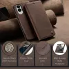 Coque portefeuille CASEME Retro Texture pour Samsung Galaxy S25 Edge - Marron foncé 5