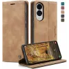 Coque portefeuille CASEME Retro Texture pour Samsung Galaxy S25 Edge - Marron clair