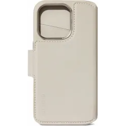 Coque portefeuille détachable Decoded en cuir véritable 2-en-1 pour Apple iPhone 15 Pro - Clay