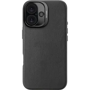 Coque arrière Decoded en cuir véritable pour Apple iPhone 16 - Noir