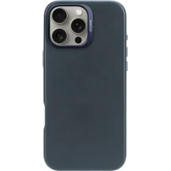 Coque arrière Decoded en cuir véritable pour Apple iPhone 16 Pro Max - Navy