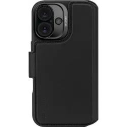 Coque portefeuille en cuir véritable Decoded en cuir véritable 2-en-1 pour Apple iPhone 16 - Noir