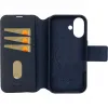 Coque portefeuille en cuir véritable Decoded en cuir véritable 2-en-1 pour Apple iPhone 16 - Navy 6