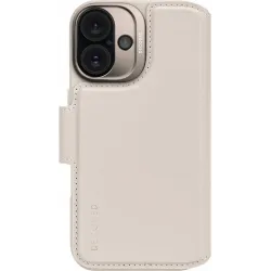 Coque portefeuille en cuir véritable Decoded en cuir véritable 2-en-1 pour Apple iPhone 16 - Clay