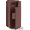 Coque portefeuille en cuir véritable Decoded en cuir véritable 2-en-1 pour Apple iPhone 17e/16e - Chocolate Brown