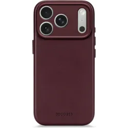 Coque arrière Decoded en cuir véritable pour Apple iPhone 17 Pro - Dark Ruby