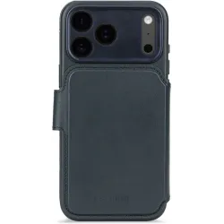 Coque portefeuille détachable Decoded en cuir véritable 2-en-1 pour Apple iPhone 17 Pro Max - Navy Shadow
