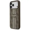 Coque arrière rigide Guess 4G Printed Stripes avec MagSafe pour Apple iPhone 17 Pro Max - Marron 2