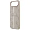 Coque arrière rigide Guess 4G Printed Stripes avec MagSafe pour Apple iPhone Air - Rose 4