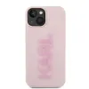 Coque arrière Karl Lagerfeld 3D Rubber Glitter Logo pour Apple iPhone 15 - Rose 2