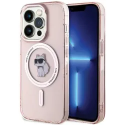 Coque arrière Karl Lagerfeld IML Choupette avec MagSafe pour Apple iPhone 15 Pro - Rose