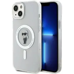 Coque arrière Karl Lagerfeld IML Ikonik avec MagSafe pour Apple iPhone 15 Plus/14 Plus - Transparent