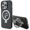 Coque arrière rigide Karl Lagerfeld Ring Stand Karl & Choupette avec MagSafe pour Apple iPhone 15 Pro - Noir
