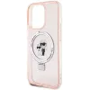 Coque arrière rigide Karl Lagerfeld Ring Stand Karl & Choupette avec MagSafe pour Apple iPhone 15 Pro - Rose