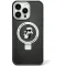 Coque arrière rigide Karl Lagerfeld Ring Stand Karl & Choupette avec MagSafe pour Apple iPhone 15 - Noir