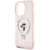 Coque arrière rigide Karl Lagerfeld Ring Stand Karl & Choupette avec MagSafe pour Apple iPhone 15 Pro Max - Rose