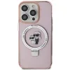 Coque arrière rigide Karl Lagerfeld Ring Stand Karl & Choupette avec MagSafe pour Apple iPhone 15 Pro Max - Rose 4