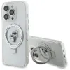 Coque arrière rigide Karl Lagerfeld Ring Stand Karl & Choupette avec MagSafe pour Apple iPhone 14 Pro - Blanc
