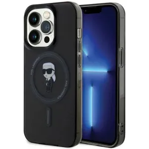 Coque arrière Karl Lagerfeld IML Ikonik avec MagSafe pour Apple iPhone 14 Pro Max - Noir