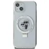Coque arrière rigide Karl Lagerfeld Ring Stand Karl & Choupette avec MagSafe pour Apple iPhone 14 - Blanc 3