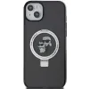 Coque arrière rigide Karl Lagerfeld Ring Stand Karl & Choupette avec MagSafe pour Apple iPhone 14 - Noir 3