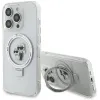 Coque arrière rigide Karl Lagerfeld Ring Stand Karl & Choupette avec MagSafe pour Apple iPhone 14 Pro Max - Blanc