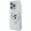 Coque arrière rigide Karl Lagerfeld Ring Stand Karl & Choupette avec MagSafe pour Apple iPhone 14 Pro Max - Blanc 2