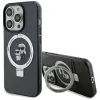 Coque arrière rigide Karl Lagerfeld Ring Stand Karl & Choupette avec MagSafe pour Apple iPhone 14 Pro Max - Noir