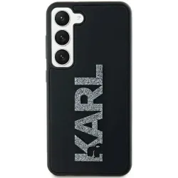 Coque arrière Karl Lagerfeld 3D Rubber Glitter Logo pour Samsung Galaxy S23 Ultra - Noir