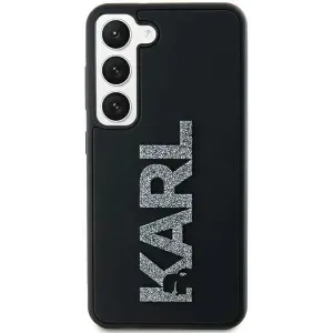 Coque arrière Karl Lagerfeld 3D Rubber Glitter Logo pour Samsung Galaxy S23 Ultra - Noir