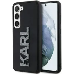 Coque arrière Karl Lagerfeld 3D Rubber Glitter Logo pour Samsung Galaxy S23 - Noir