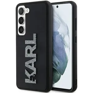 Coque arrière Karl Lagerfeld 3D Rubber Glitter Logo pour Samsung Galaxy S23 - Noir