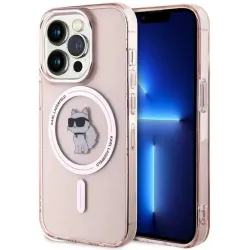 Coque arrière Karl Lagerfeld IML Choupette avec MagSafe pour Apple iPhone 14 Pro - Rose