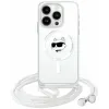 Coque arrière Karl Lagerfeld IML Choupette Head & Cord avec MagSafe pour Apple iPhone 15 Pro - Transparent