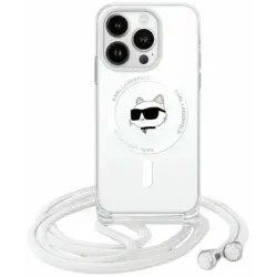 Coque arrière Karl Lagerfeld IML Choupette Head & Cord avec MagSafe pour Apple iPhone 15 Pro Max - Transparent
