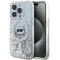 Coque arrière Karl Lagerfeld Liquid Glitter Choupette Head avec MagSafe pour Apple iPhone 14 Pro - Transparent