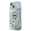 Coque arrière Karl Lagerfeld Liquid Glitter Choupette Head avec MagSafe pour Apple iPhone 15 Plus/14 Plus - Transparent 1