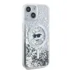 Coque arrière Karl Lagerfeld Liquid Glitter Choupette Head avec MagSafe pour Apple iPhone 15 Plus/14 Plus - Transparent 3