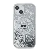 Coque arrière Karl Lagerfeld Liquid Glitter Choupette Head avec MagSafe pour Apple iPhone 15 - Transparent 2