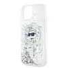Coque arrière Karl Lagerfeld Liquid Glitter Choupette Head avec MagSafe pour Apple iPhone 15 - Transparent 5