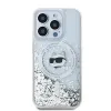 Coque arrière Karl Lagerfeld Liquid Glitter Choupette Head avec MagSafe pour Apple iPhone 15 Pro Max - Transparent 2