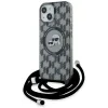 Coque arrière Karl Lagerfeld IML Crossbody Monogram Karl & Choupette Head avec MagSafe pour Apple iPhone 15/14 - Noir