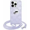 Coque arrière Karl Lagerfeld IML Crossbody Monogram Karl & Choupette Head avec MagSafe pour Apple iPhone 15/14 - Violet