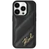 Coque arrière Karl Lagerfeld Diagonal Quilted Script pour Apple iPhone 15 Pro Max - Noir