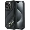 Coque arrière Karl Lagerfeld Diagonal Quilted Script pour Apple iPhone 14 Pro - Noir
