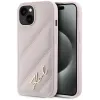 Coque arrière Karl Lagerfeld Diagonal Quilted Script pour Apple iPhone 14 - Rose