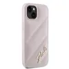 Coque arrière Karl Lagerfeld Diagonal Quilted Script pour Apple iPhone 14 - Rose 4
